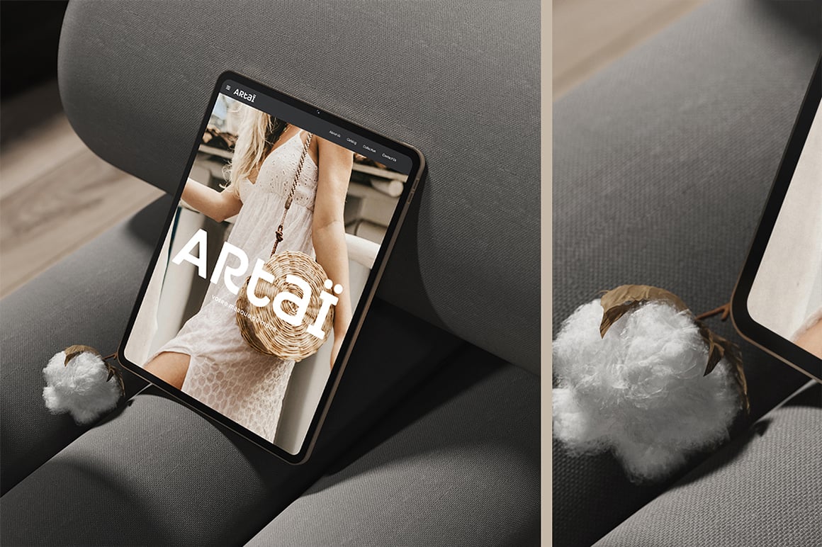 Tablet on the Chair Mockup