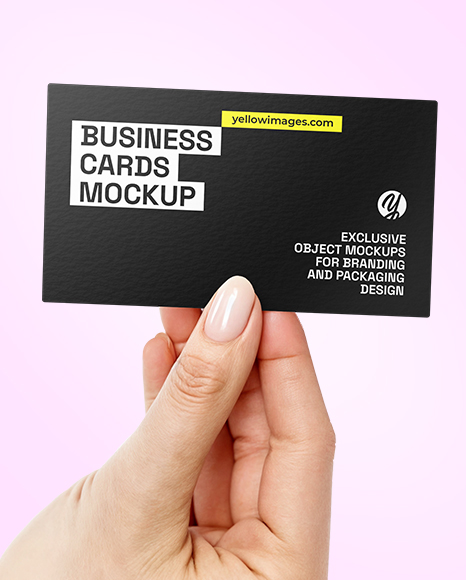 Business Card in a Hand Mockup