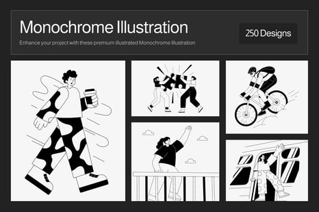 Monochrome Illustration Set - Graphics