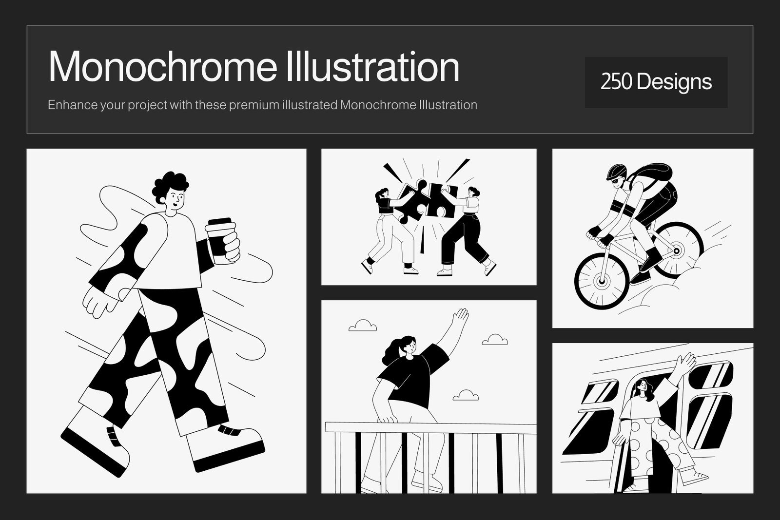 Monochrome Illustration Set