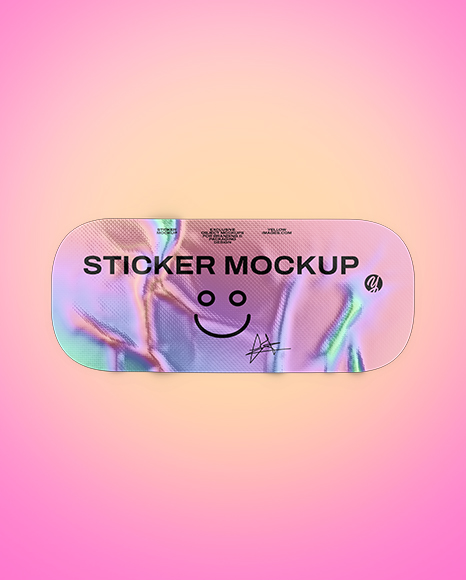 Iridescent Rectangle Sticker Mockup