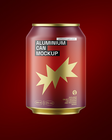 250ml Matte Aluminium Drink Can Mockup