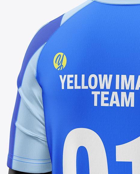 Training Short Sleeve Full Soccer Kit Mockup – Back Half Side View