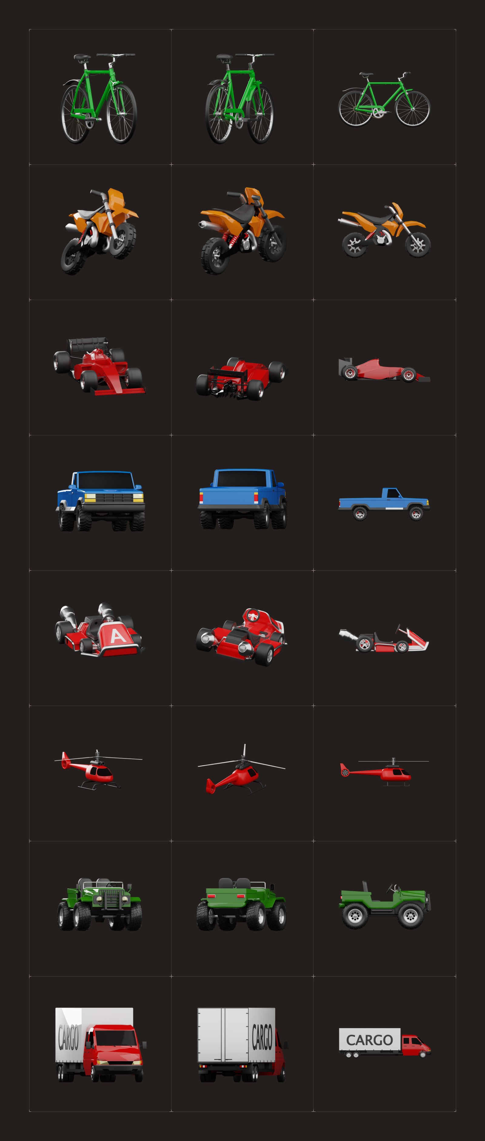 3D Vehicle Models Set