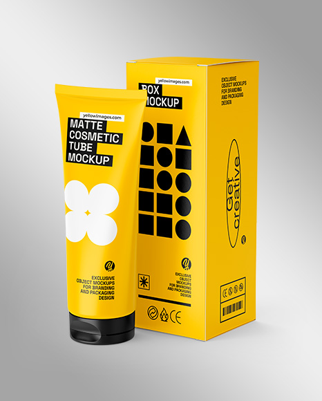 Cosmetic Tube with Box Mockup
