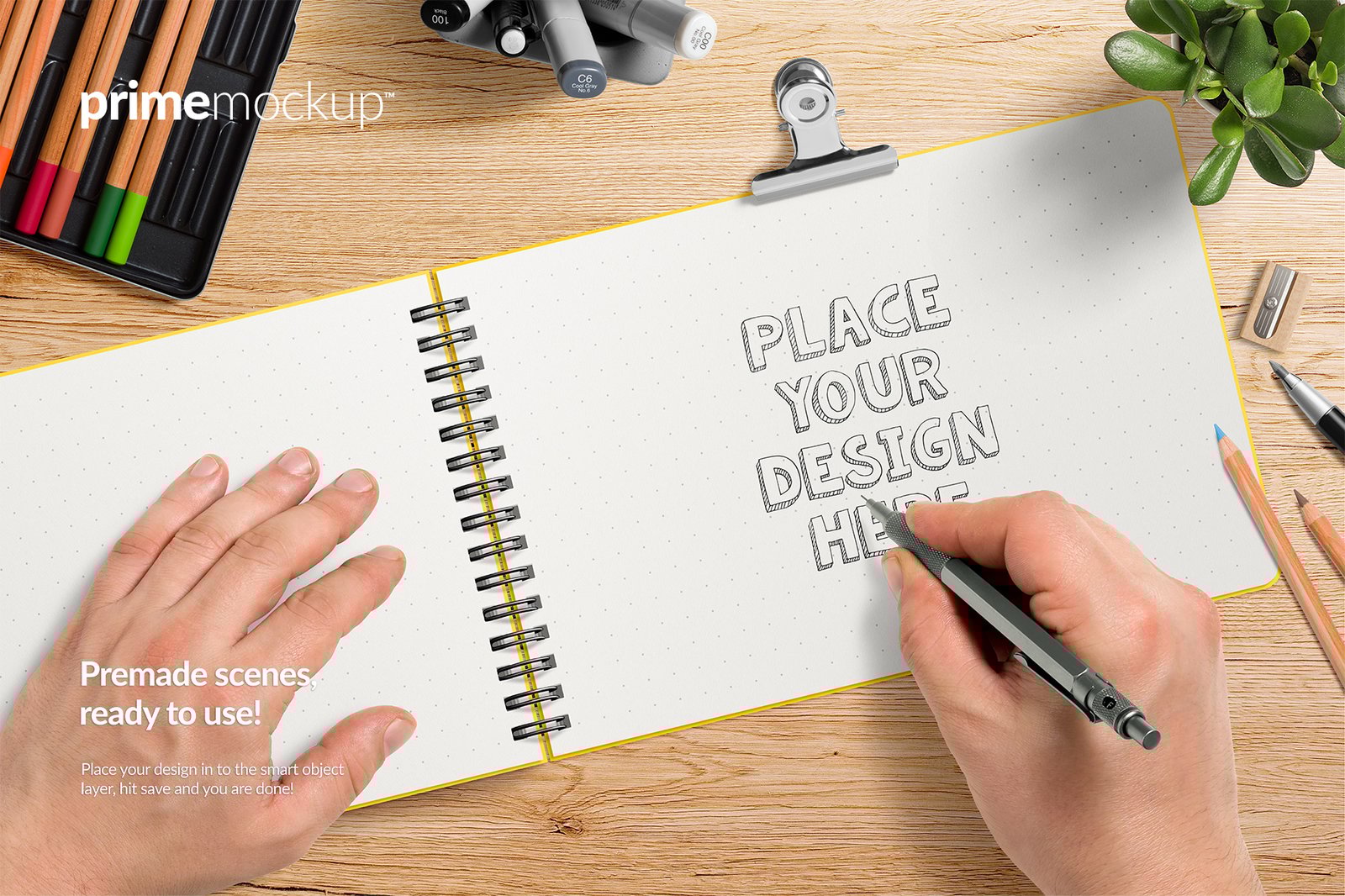 Spiral bound notebook mockup