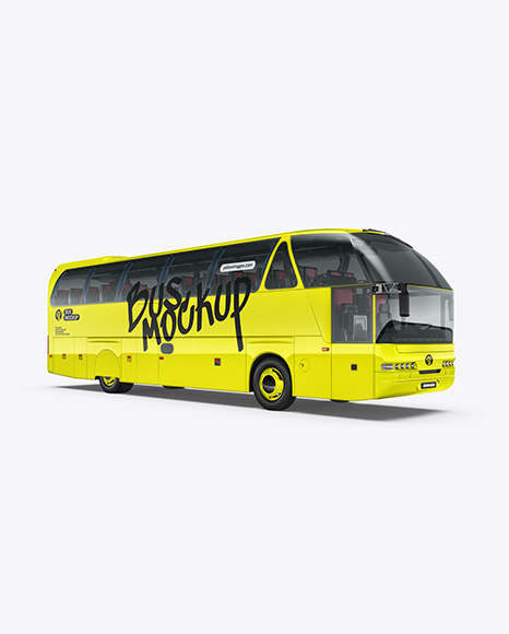 Bus Mockup - Half Side View - Vehicle mockups