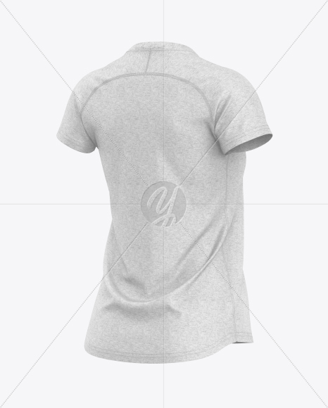 Heather T-Shirt Mockup - Back Half Side View