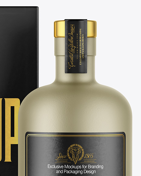 Ceramic Bottle with Box Mockup