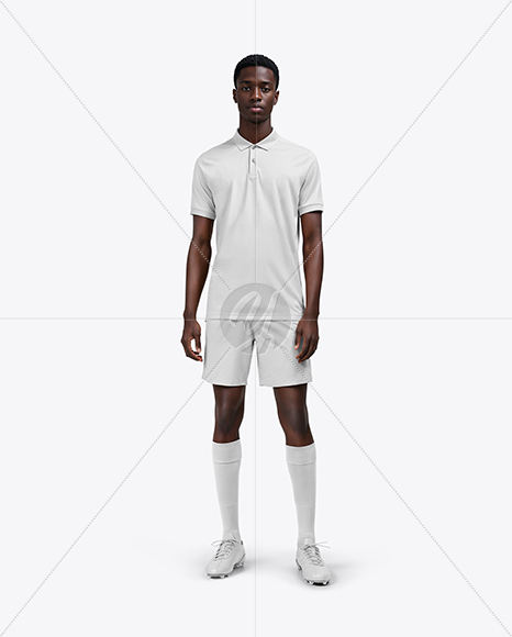 Afro-American Man Wearing Full Soccer Kit Mockup