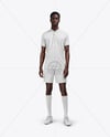 Afro-American Man Wearing Full Soccer Kit Mockup