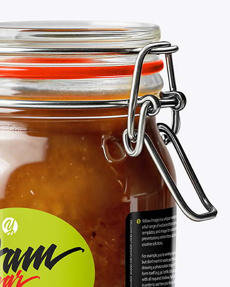 Apple Butter Glass Jar with Clamp Lid Mockup