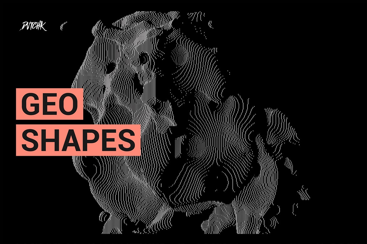 Black &amp; White Transparent Geometric Shapes | V02