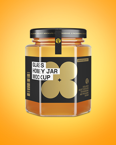Hexagon Glass Honey Jar Mockup