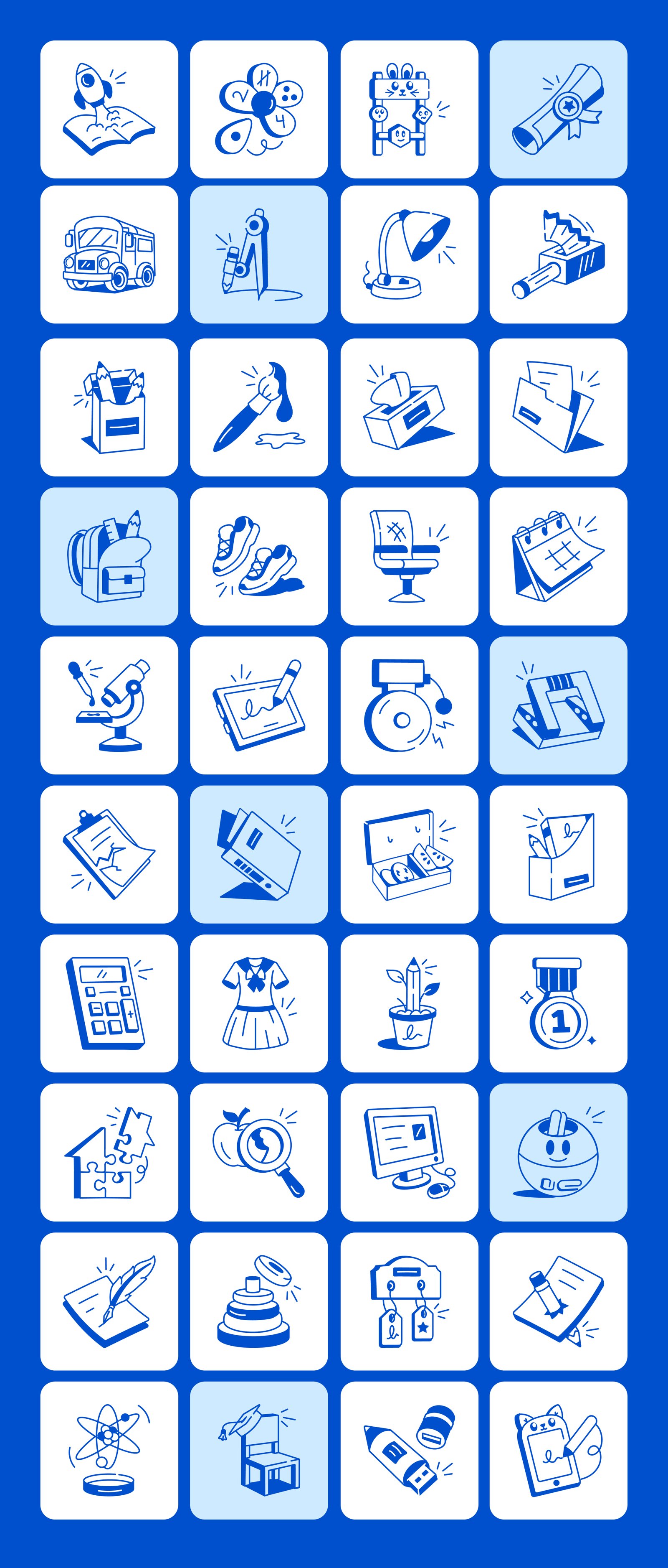 School Doodles Icon Set