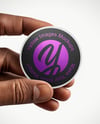 Round Sticker in a Hand Mockup