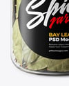 Plastic Jar with Bay Leaves Mockup