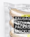 Transparent Clear Plastic Flow-Pack with Sausages Mockup
