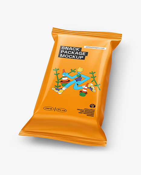 Glossy Snack Package Mockup