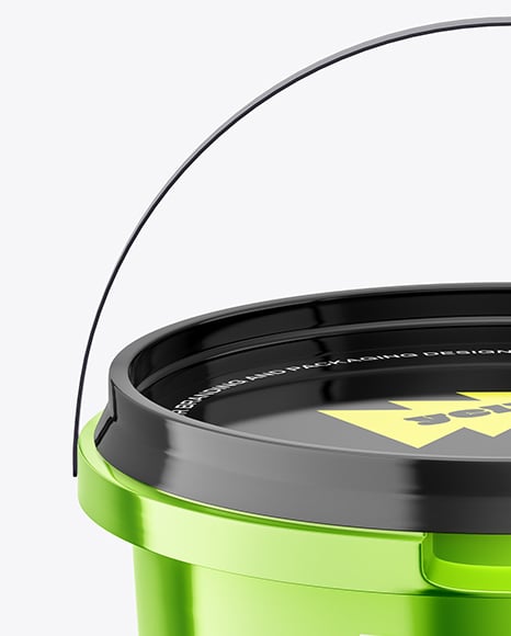 Metallized Plastic Bucket Mockup