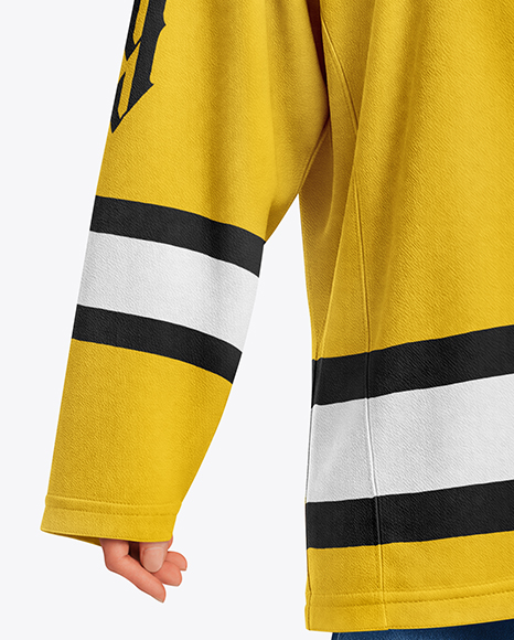Woman Wearing Ice Hockey Jersey Mockup