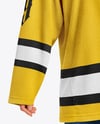 Woman Wearing Ice Hockey Jersey Mockup