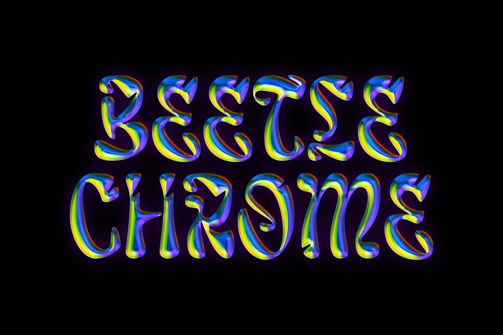 Beetle Chrome Text &amp; Logo Mockup