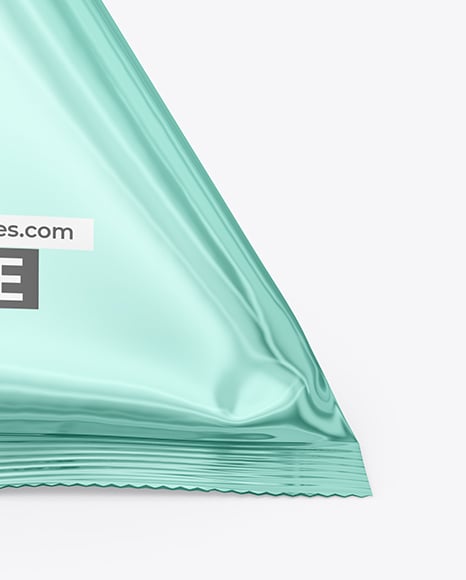 Glossy Metallic Triangular Package Mockup