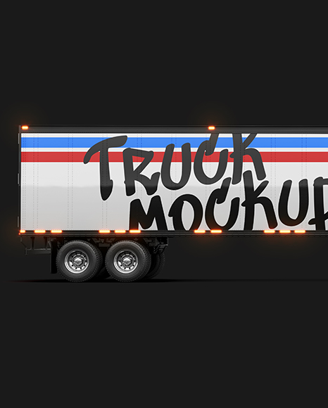Truck Semi Trailer Mockup - Side View