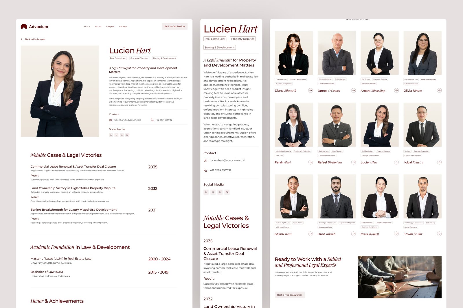 Advocium – Law Firm Website UI Figma Template