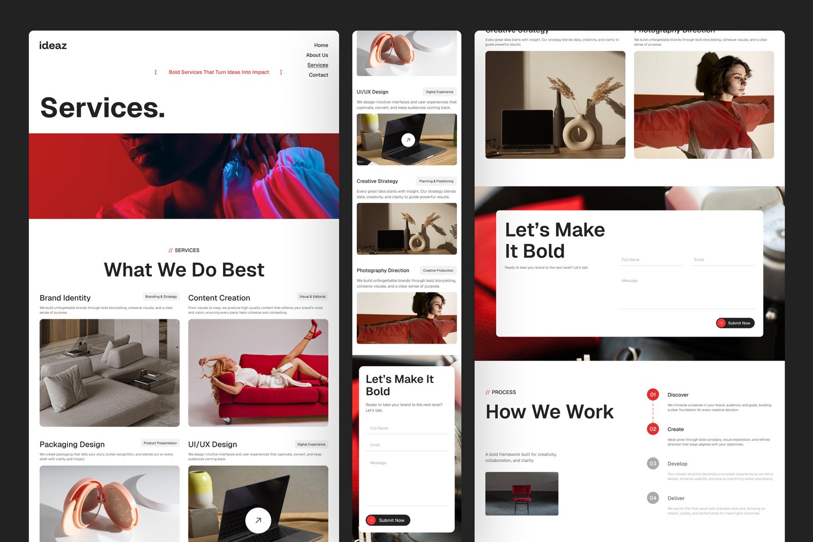 Ideaz – Creative Agency Website UI Figma Template