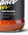 Glass Jar with Marinara Sauce Mockup
