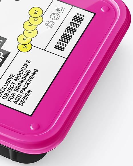 Glossy Plastic Food Container Mockup