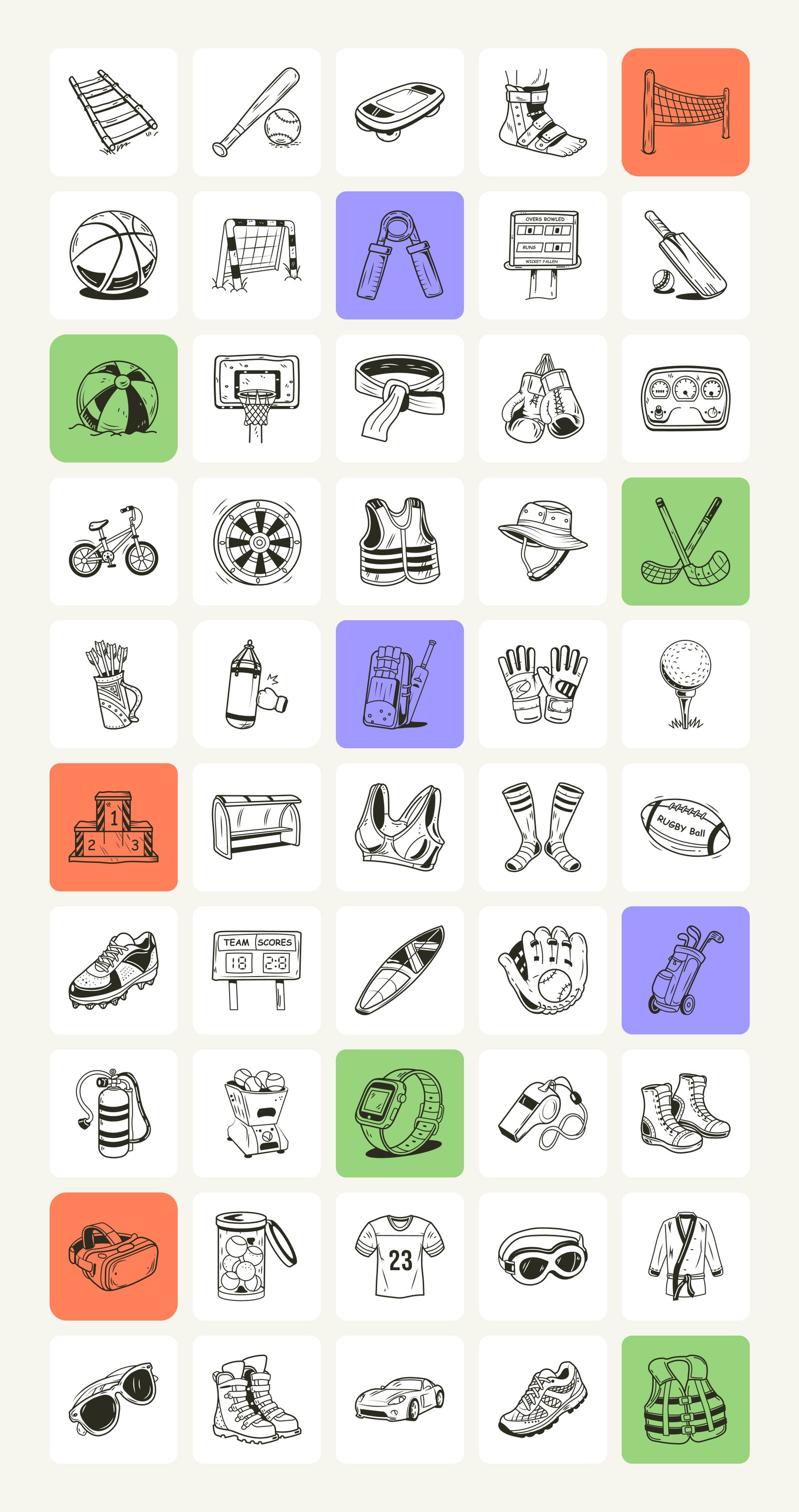 Sports Doodle Icons
