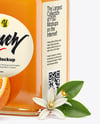 Square Glass Jar with Orange Blossom Honey Mockup