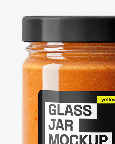 Clear Glass Jar with Lobster Bisque Mockup