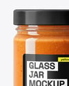 Clear Glass Jar with Lobster Bisque Mockup