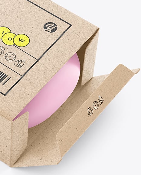 Kraft Paper Box with Soap Bar Mockup
