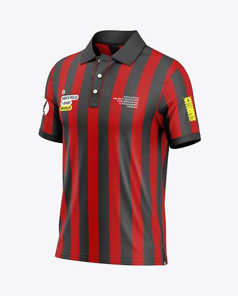 Men's Polo Shirt Mockup - Half Side View