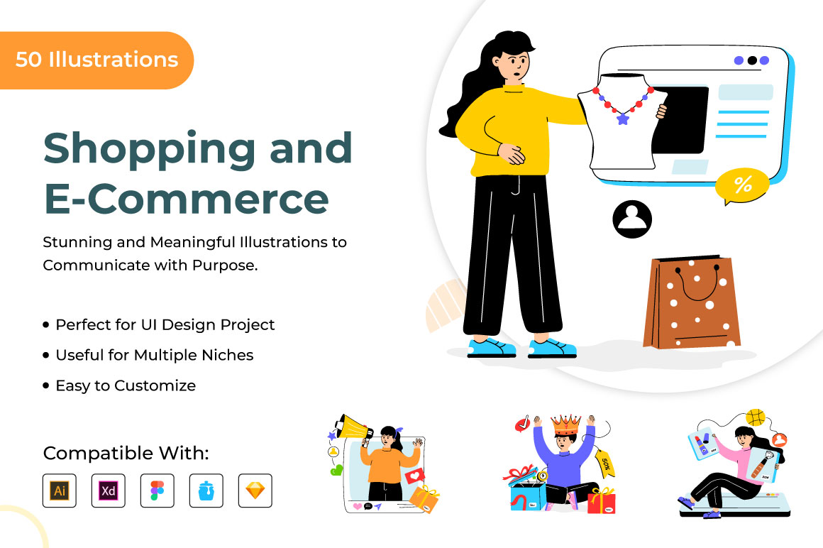 Shopping and E-commerce Illustrations