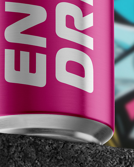 16oz Aluminium Can on the Block Mockup