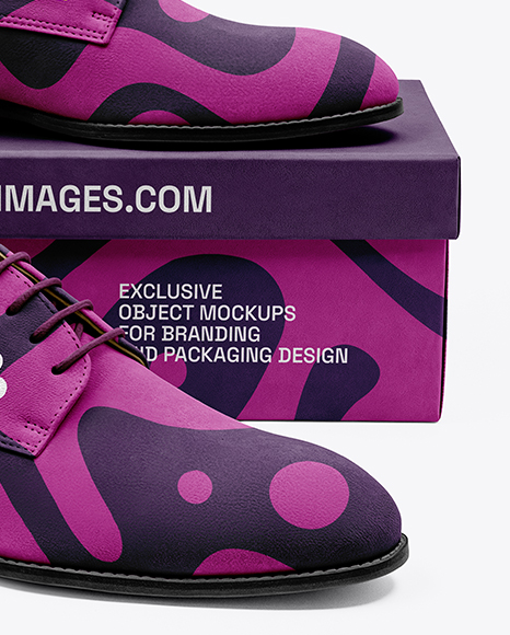 Pair of Suede Derby With Box Mockup