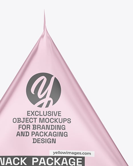 Matte Metallic Triangular Package Mockup