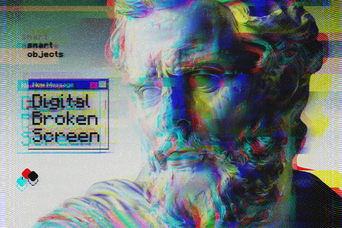 Digital Broken Screen Photo Effect