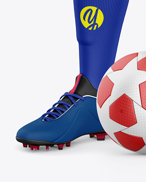 Full Soccer Kit w/ Mannequin Mockup - Half Side View