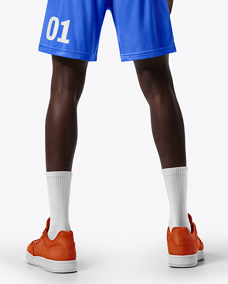 Black Man Wearing Full Basketball Kit Mockup