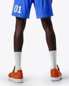 Black Man Wearing Full Basketball Kit Mockup