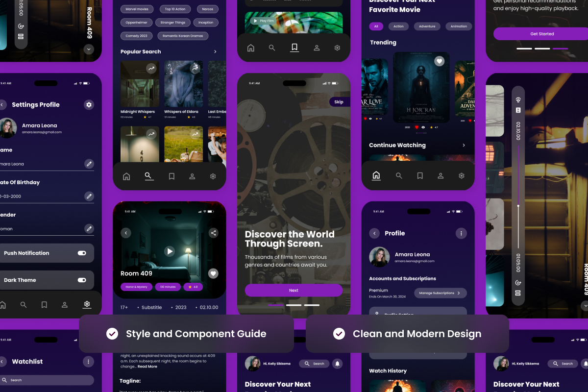 LuminIX – Movie Streaming Mobile App Design Template