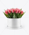 Round Flower Box Mockup
