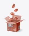 Opened Box With Macarons Mockup